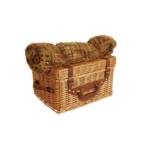 August Grove® Leather / Faux Leather Picnic Basket & Reviews Wayfair